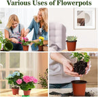 Nursery Pots 100 PCS 4 Inch Plant Pots with 100 Labels, Planting Pot for Plants Indoor Outdoor, Plastic Flower Pot for Seedlings Transplanting Small Plants Growing