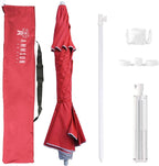 AMMSUN Shade Umbrella, Premium Portable Umbrella with Stand, 6.5ft Lightweight Free Standing Canopy for Sporting Games, Adjustable Instant Sun Protection and Easy to Carry, Pink