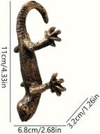 Vintage Bronze Gecko Planter Pot Hugger Flower Figurine – Resin Climbing Lizard Statue for Garden, Fairy Garden Terrarium, Outdoor Fence & Yard Decor，Versatile Home & Office Decor