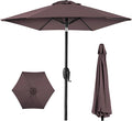 Best Choice Products 7.5ft Heavy-Duty Round Outdoor Market Table Patio Umbrella w/Steel Pole, Push Button Tilt, Easy Crank Lift - Deep Taupe