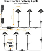 6 Pack Low Voltage Pathway Lights with Remote Timer, Low Voltage Landscape Lighting Warm White + RGB Modes, Outdoor LED Landscape Path Lights for Yard Lawn Backyard Walkway ETL Listed Transformer