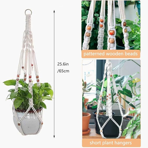 2 Pack Macrame Plant Hangers Indoor Hanging Planter Basket