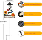 Lewondr Solar Garden Lights Butterfly, 37.4 Inch Solar Lamp Post Light with Welcome Sign & Butterflies, Outdoor Waterproof Solar Stake Lights for Yard Porch Patio Pathway Gardening Gifts, 2 Pack