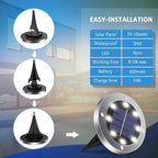 4.6inch Solar Lights Outdoor Waterproof,12Pack Solar Lights for Outside,Solar Garden Lights Landscape Lighting for Patio Pathway Lawn Yard Deck Driveway Walkway(White Light)
