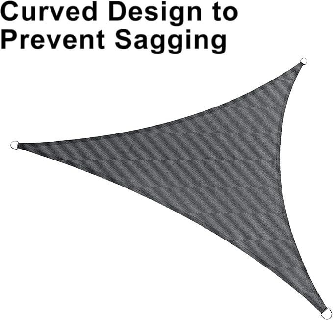 LOVE STORY Custom Size 11'x11'x11' Dark Grey Sun Shade Sail Triangle Sunhsade Fabric Awning Canopy for Patio Backyard Carport Pergola (Customized)