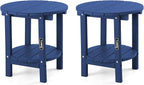 FUNBERRY Outdoor Adirondack Side Table Set of 2, 2-Tier Patio End Tables by FUNBERRY