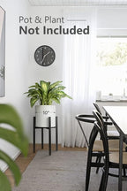 Mkono Plant Stand - EXCLUDING Plant Pot, Mid Century Modern Tall Metal Stand Indoor Flower Potted Holder, Display Rack, Fits Up to 10 Inch Planter, Black