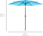 Best Choice Products 10ft Outdoor Table Compatible Steel Polyester Market Patio Umbrella w/Crank and Easy Push Button Tilt