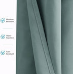 RYB HOME Outdoor Curtains for Patio, Waterproof Blackout UV Protection Outside Decor for Porch Swimming Pool Hut Garden Pavilion Pop Up Tent Pergola Balcony, W 52 x L 84, 1 Panel, Greyish Blue