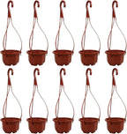 YARNOW 10 Pack Plastic Hanging Planters with Drainage Holes & Chains, 3.5 Inch Hanging Pots for Plants Indoor Balcony Garden Patio