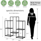Metal Plant Stand Indoor Metal Plant Stands Outdoor Tiered Plant Shelf for Multiple Plants, 4 Tiers 8 Potted Plant Rack Holder Garden Shelves Flower Stand for Living Room Patio Corner (8 Tiers-B)