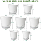 GARDIFE 2026 Upgraded Self Watering Plant Pots with Drainage Hole, 8/7/6.5/6/5.5/5/4 Inch Flower Planting Containers for House Plants, African Violet, Flowers, Cactus (White, 8+7+6.5+6+5.5+5+4 inch)