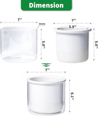 Phoenix Vine 6 Inch Self Watering Planter Pot, Design White Terracotta Pot for Plants, Indoor Cylinder Terra Cotta Pot with Glass Vase, Set of 1, 51-B-F-1