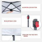 Gazebo Canopy 10x10 Pop-Up, White Metal Frame, Sandbags and Stakes Included