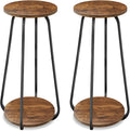Plant Stand Indoor, 2 Tier Plant Shelf Pedestal Stand Flower Stand, Metal Wood Plant Stands for Indoor Plants Living Room Balcony Deck Garden