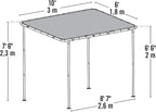 ShelterLogic 10' x 6' Solano Gazebo Canopy Charcoal Carbon Steel Frame and Water-Resistant and Sun Protection Tan Cover