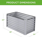 Best Choice Products 4x2x2ft Outdoor Metal Raised Garden Bed, Deep Root Box Planter for Vegetables, Flowers, Herbs, 119 Gallon Capacity, 100% Non Toxic Materials - Moonlight Gray