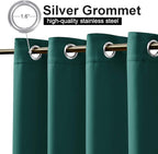 NICETOWN Outdoor Patio Curtain Extra Long Drape 108" L Waterproof/Windproof, Top and Bottom Stainless Steel Grommets Keep Warm in Winter, Privacy Protect for Yard/Porch, 52" W, 1 Panel, Hunter Green