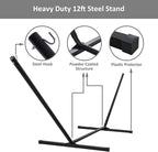 SUNCREAT Two Person Hammock with Stand, Heavy Duty Backyard Hammock and Stand, Navy Drops