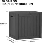30 Gallon Outdoor Storage Box, Large Resin Deck Box for Patio Cushions, Garden Tools, Pool Accessories, Waterproof and Lockable Design, Storage Bench for Backyard & Deck(Black)