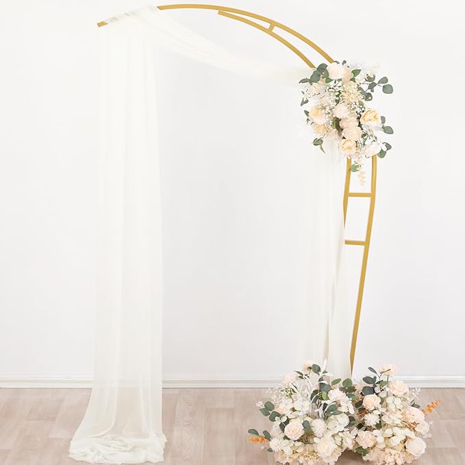 Outdoor Curtains: Ivory Sheer Chiffon Arch Drapes, 4 Panels, 29 x 20 Ft