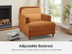 Oversized Chaise Lounge Chair, Cloud Fluffy Chaise Sofa Recliner with Adjustable Backrest, Comfy Upholstered Sleeper Couch Bed, Modern Deep Seat Reading Armchair for Living Room, Movie Room, Bedroom