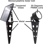 Solar Spot Lights Outdoor Legacy Mini 50X Twin Solar-Powered LED Spotlight (Cool White LED) for Outdoor Garden Yard Landscape Uplight Downlight, Waterproof, Black Finish