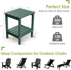 GREENVINES Outdoor Rocking Chair Set | 3-Piece | 2 Rocking Chairs with 1 Side Table | Porch Rocker | HDPE Plastic | Forest | Patio Furniture Sets | High Back | Big & Tall | Ladder Back