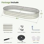 Galvanized Raised Garden Bed 8x4x1 FT, Oval Metal Raised Garden Bed Outdoor Planter Box with Open Bottom, Rust-Resistant Steel Garden Bed for Vegetables Herbs Flowers, Easy Assembly