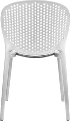 2xhome Patio Dining Chair | Modern Stackable Outdoor Pool Side Chair | Weather Resistant Plastic for Yard, Porch, Balcony, Kitchen, White, Single, Set of 1