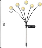 4PK 32LED Solar Garden Lights Outdoor, Dandelion Solar Lights Outdoor, IP65 Waterproof Firefly Light Outside Decor for Patio Pathway, Sway by Wind for Fairy Garden Dandelion Decorations, Warm White