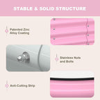 Raised Garden Bed, 6x3x1ft Galvanized Outdoor Planter Beds with Safety Edging and Gloves, Oval Metal Planter Box for Gardening Vegetables Flowers Herb-Blossom Pink