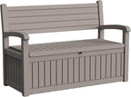 DRATO 75 Gallon Storage Bench Deck Box Outdoor Indoor,Lockable Durable All-Weather Seating with Hidden Storage,Deck Storage for Garden, Pool, Patio