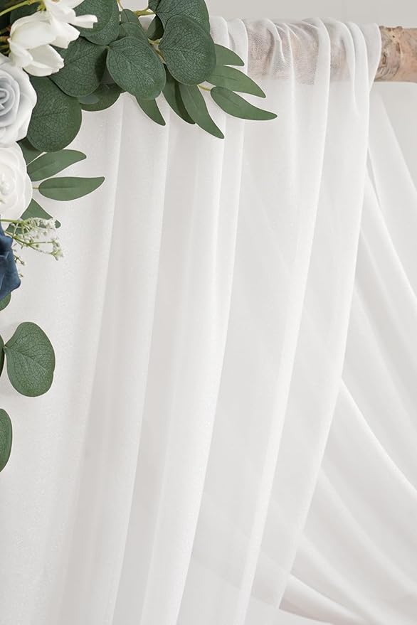 Artificial Flowers Wedding Arch Swag Kit, Dusty Blue and White, 26 Ft Drape