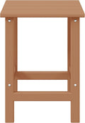 Side Table for Adirondack Chairs, 14 x 14 x 18 Inch HDPE in Teak