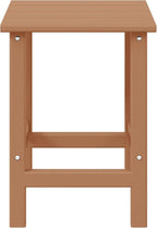 Side Table for Adirondack Chairs, 14 x 14 x 18 Inch HDPE in Teak