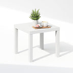 Furinno Classic Coffee Table, Square Modern Coffee Table with Triple Thick Tabletop, Simple Side Table with 4 Legs, for Living Room, Bedroom, Home Office, White