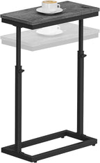 TUTOTAK End Table, Side Table, Tall Couch Table, Sofa Table, Living Room, Bedroom, Grey TB01BY083