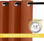 NICETOWN Blackout Drapery Curtain Panel 90 inches Long - Window Treatment Thermal Insulated Grommet Blackout Curtain/Drape for Bedroom Living Room (Burnt Orange, 1 Panel, 46 by 90 inches)