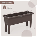 Giantex Raised Garden Beds Outdoor Set of 2, Self-Watering Planter Box with Detachable Legs & Drainage Hole, Outdoor Raised Container for Vegetable Fruit Herbs, 31.5”Lx12”Wx16”H, Easy Assembly (Brown)