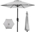 Best Choice Products 7.5ft Heavy-Duty Round Outdoor Market Table Patio Umbrella w/Steel Pole, Push Button Tilt, Easy Crank Lift - Fog Gray