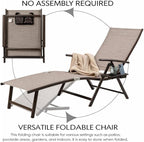 Kozyard Cozy Aluminum Reclining Lounge Chair - Perfect for Beach, Yard, Pool, and Patio Outdoor Chaise Lounge with Drink Holder, Weather Free Adjustable Assemble Free Beige Strip
