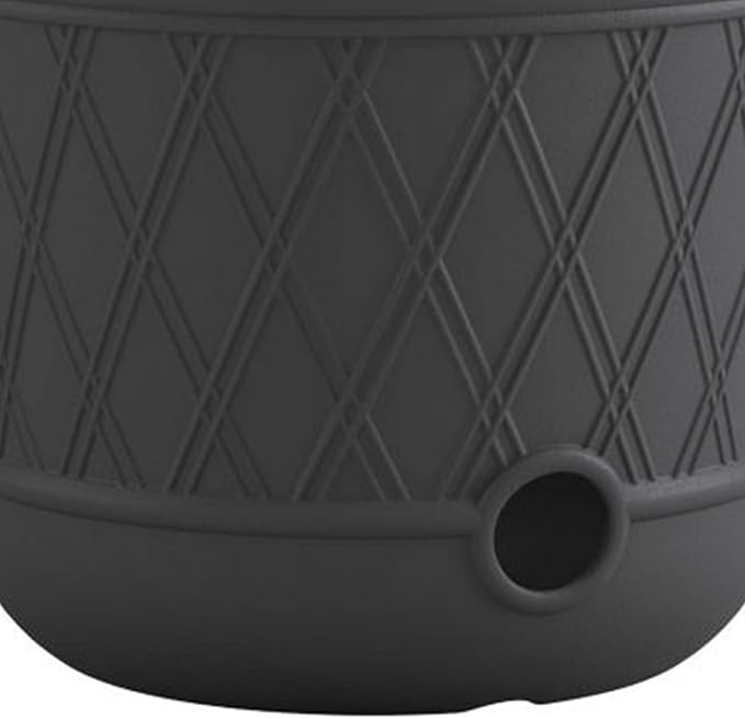 Suncast 8 Pack 14" x 12" Round Resin Decorative Weatherproof Outdoor Hideaway Standard Garden Hose Storage Pot with Drainage Holes, Gray