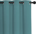 NICETOWN Blackout Curtains 72 inches Long, Grommet Privacy Window Treatment Thermal Insulated Room Darkening Sliding Glass Door Drape for Bedroom Living Room, 1 Panel, W100 x L72, Sea Teal