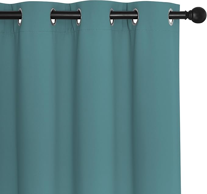 NICETOWN Blackout Curtains & Drapes - Privacy Thermal Efficiency Backdrop Curtains for Bedroom Room Divider Living Room Patio Sliding Glass Door, Wide 80 x Long 144 inch, Sea Teal, 1 Panel