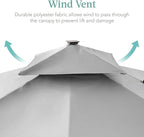 Best Choice Products 10x10ft Cantilever Patio Umbrella w/Base Included, Solar LED Lights 360 Rotation Large Offset Hanging Outdoor Shade for Deck Pool Backyard w/Stand – Fog Gray