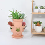 Strawberry Planter Garden Tower with 6 Pocket Terracotta Pot Vertical Garden Planters Pot Versatile Flower Container for Home Patio Balconies Gardening
