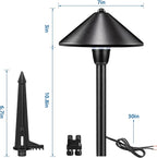 SUNVIE Low Voltage Landscape Lights 3W LED Pathway Lights Low Voltage 3000K Landscape Lighting 12-24V Waterproof Aluminum Wired Landscape Path Lights for Garden Walkway Yard ETL Listed Cord, 12 Pack