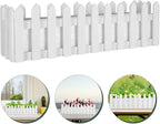 YARDWE Picket Fence Panels Wooden Picket Fence Flower Pot Window Box Planter Garden Planter with Fence Design for Artificial Flower Plants Picket Fence