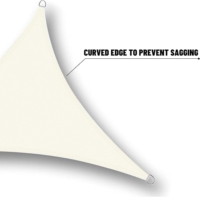 SUNNY GUARD Waterproof Sun Shade Sail 16'x16'x22.6' Cream Right Triangle UV Block Sunshade for Backyard Yard Deck Patio Garden Outdoor Activities and Facility(Customized)